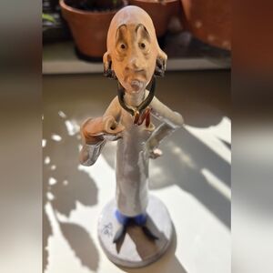 Doctor with Stethoscope Ceramiche Sculpture Figurine - By Cesare Poli